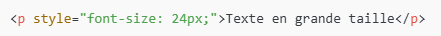 exemple VALEUR CSS avec propriété
